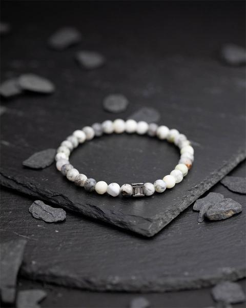 Armband mit 6 mm Opalstein - Snow 6mm